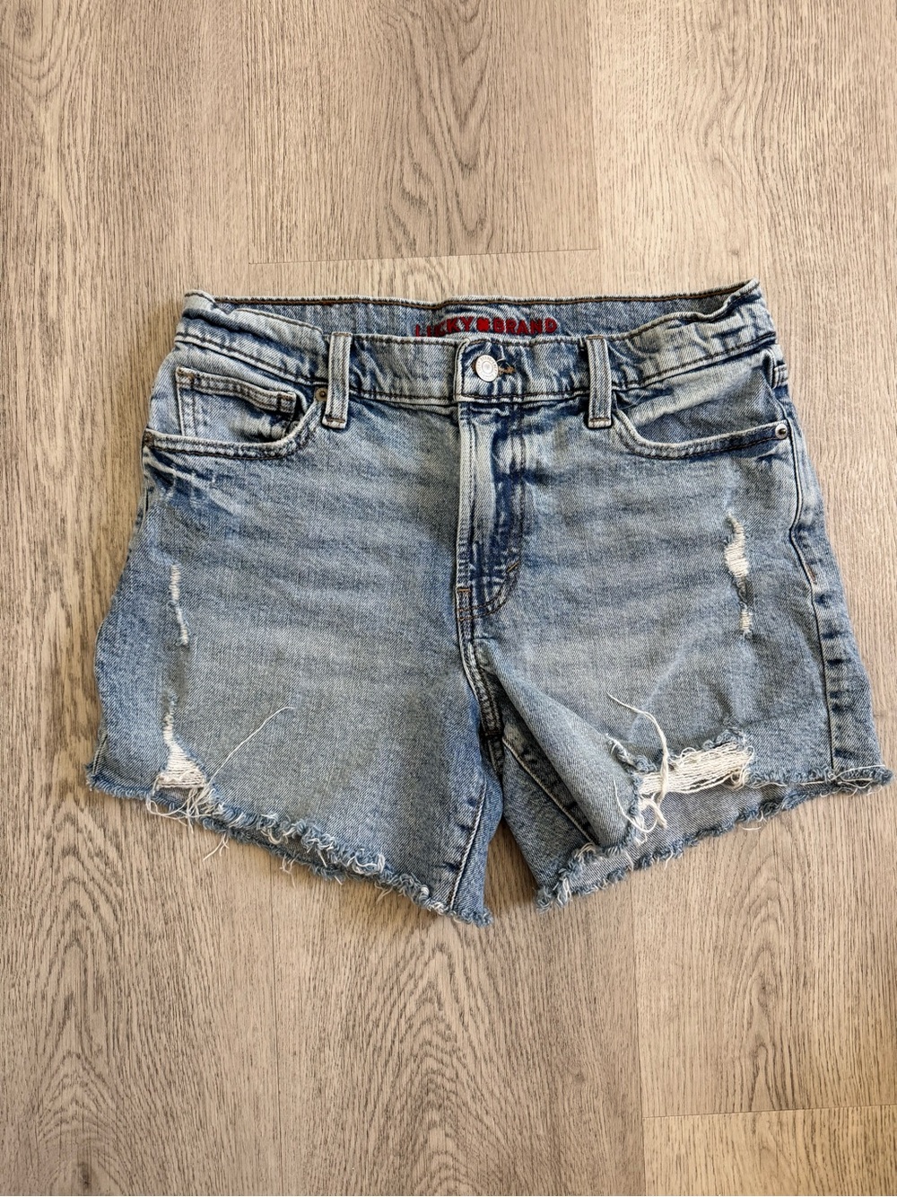 Lucky Brand Light Blue Distressed Denim Shorts